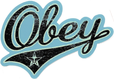 Obey (Script) - 5.5" x 3.5"