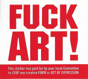 FUCK ART! ((Red/White)- 3.5" x 3"