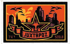 Juxtapoz (Clear/Orange) - 4" x 2.5"