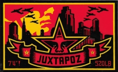 Juxtapoz (Clear/Red) -4" x 2.5"