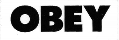 OBEY (White) - 1.75\" x  0.75\"