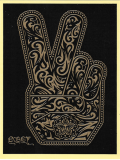 Peace Fingers (Gold) - 3" x 4"