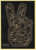 Peace Fingers (Gold) - 4\" x 5.25\"