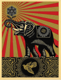 Peace Elephant (Gold) - 4" x 5.25"