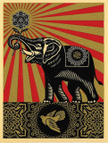 Peace Elephant (Gold) - 4\" x 5.25\"