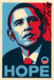 Obama (Hope/Signed) - 3.38" x 5"