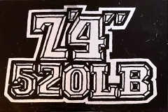 7’4” 520 LB -2” x 3”