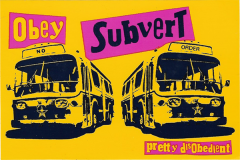 Obey Subvert (Yellow/Pink) - 3.5" x 5.25"
