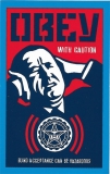 Obey With Caution (Blue) - 2.38" x 3.75"