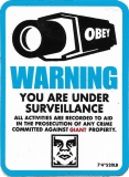 Warning You Are Under Surveillance (Blue) - 1.75" x 2.38""